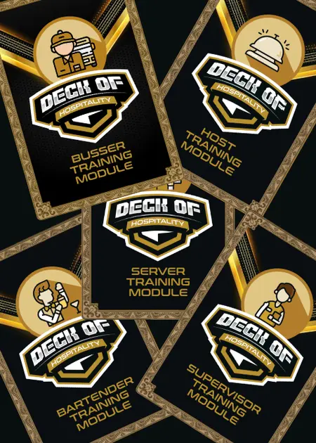 5 decks of Hospitality Training Essentials (Training Package)